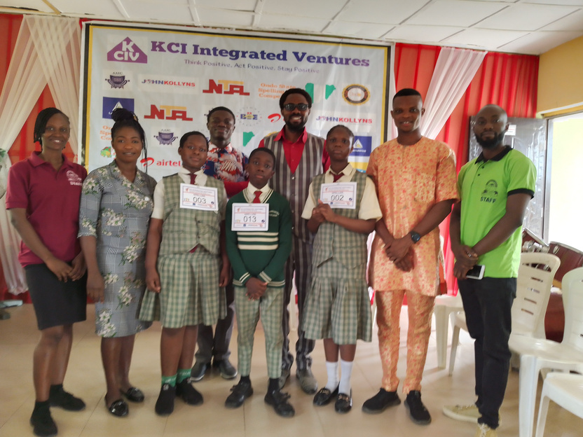 Students receiving recognition at a KCI program